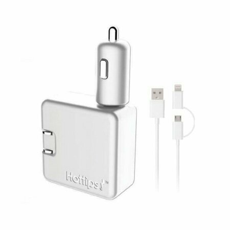 NAVAJO MFG HotTips All in 1 Charger MFI 2.1A with Micro Usb/ Tethered 8Pin 499773